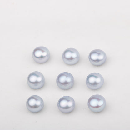 Wholesale 12colors 8.5-9.5mm AAA  grade button shape  loose freshwater pearl round shape half hole for pearl party