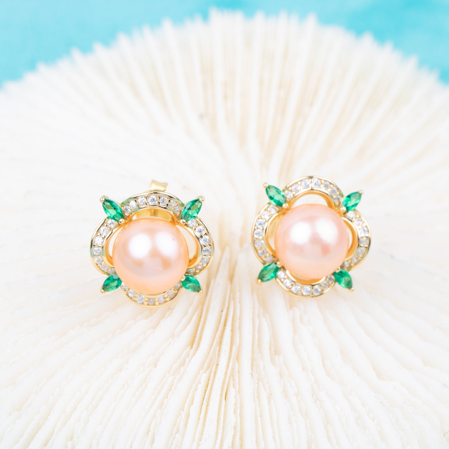 e010807 S925 pearl earring 925 sterling silver DIY 7-8mm Natural Freshwater pearl stud earring for women