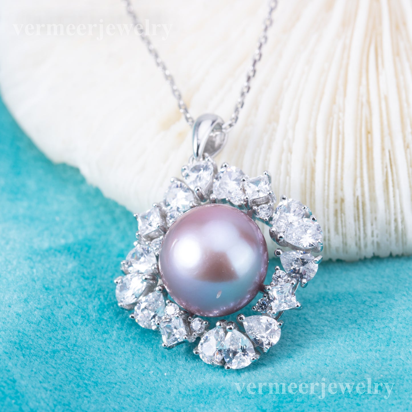 Pe010998  DIY 9-12mm Natural Freshwater pearl pendant accessory 925 sterling silver engagement jewelry necklace for women