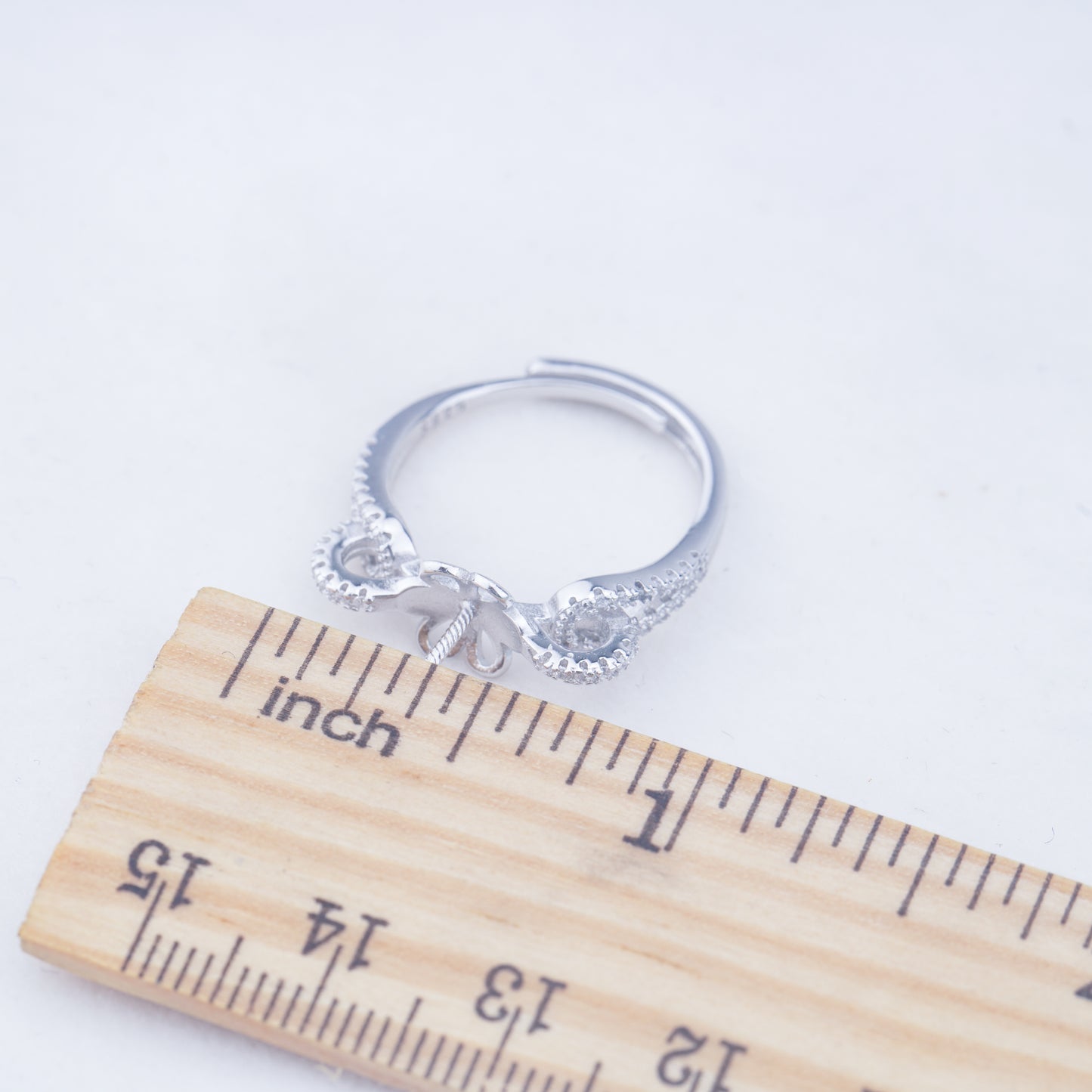re010945 DIY 9-11mm Natural Freshwater pearl Ring accessory 925 sterling silver Adjustable size engagement ring for women