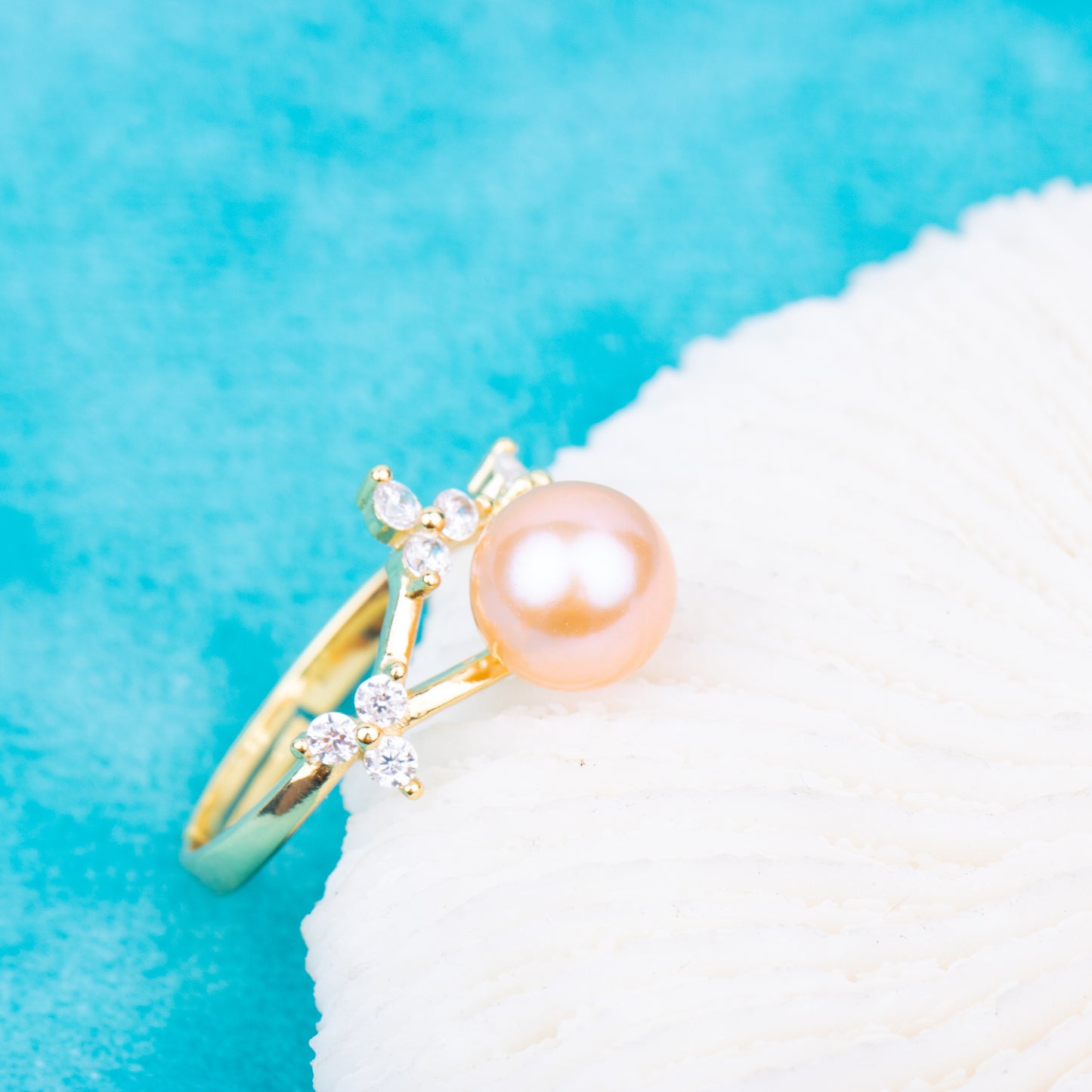 r010756 DIY 7-8mm Natural Freshwater pearl Ring accessory 925 sterling silver Adjustable size engagement jewelry ring for women