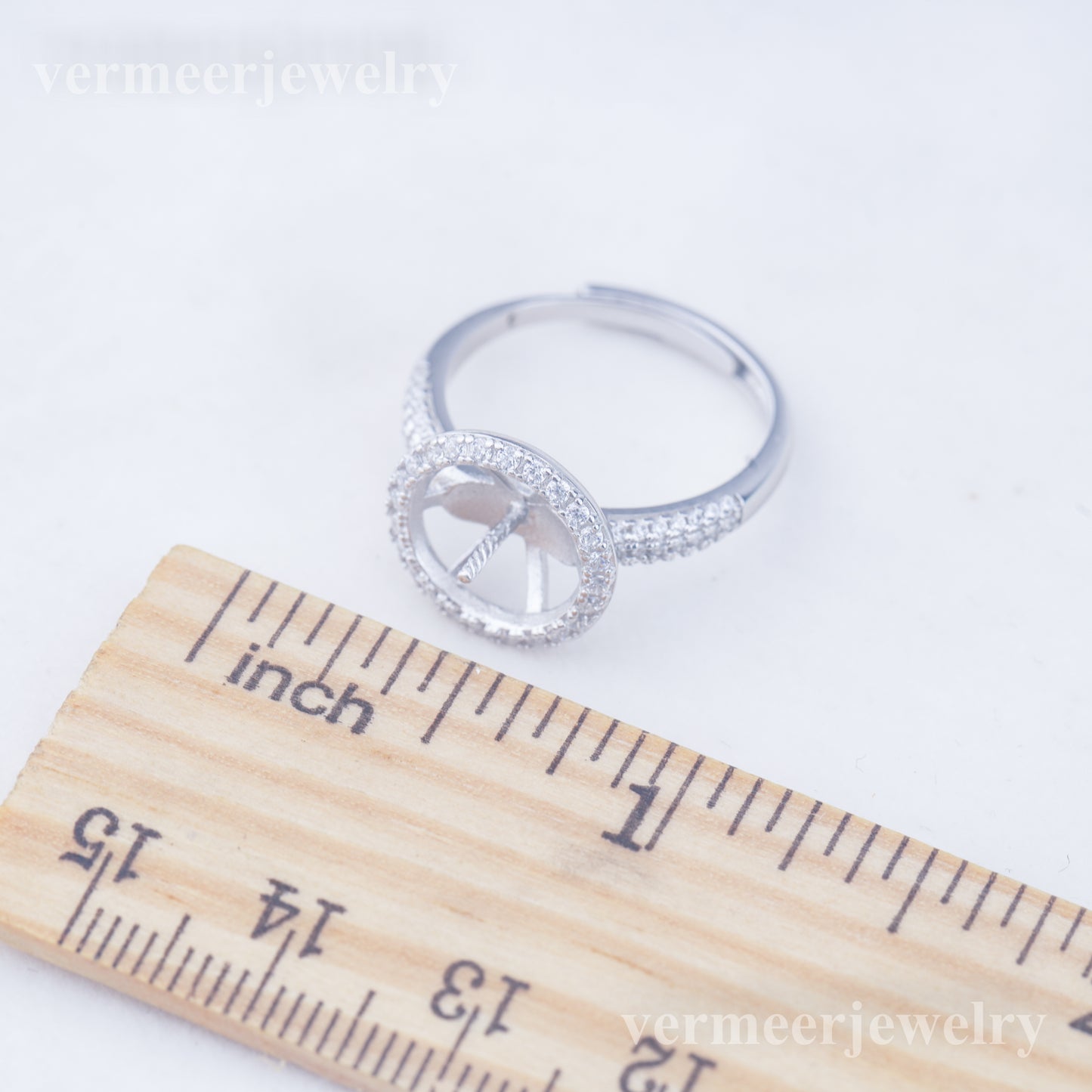 re010951 DIY 9-11mm Natural Freshwater pearl Ring accessory 925 sterling silver Adjustable size engagement ring for women
