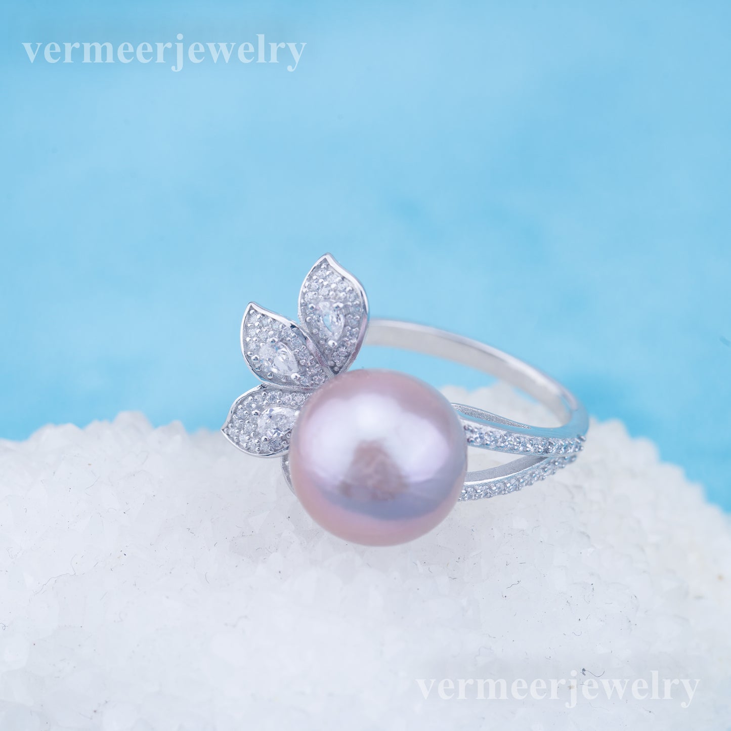 re010953 DIY 9-11mm Natural Freshwater pearl Ring accessory 925 sterling silver Adjustable size engagement ring for women