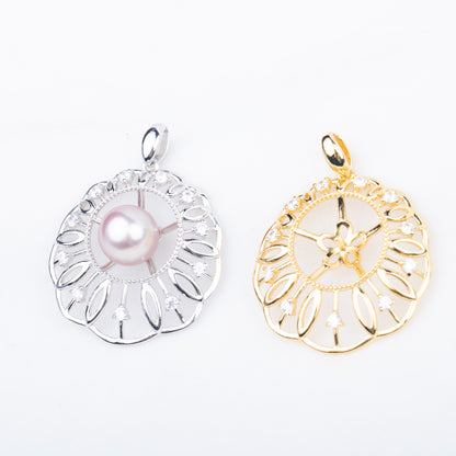 P010868 DIY 9-12mm Natural Freshwater pearl pendant accessory 925 sterling silver engagement jewelry necklace for women