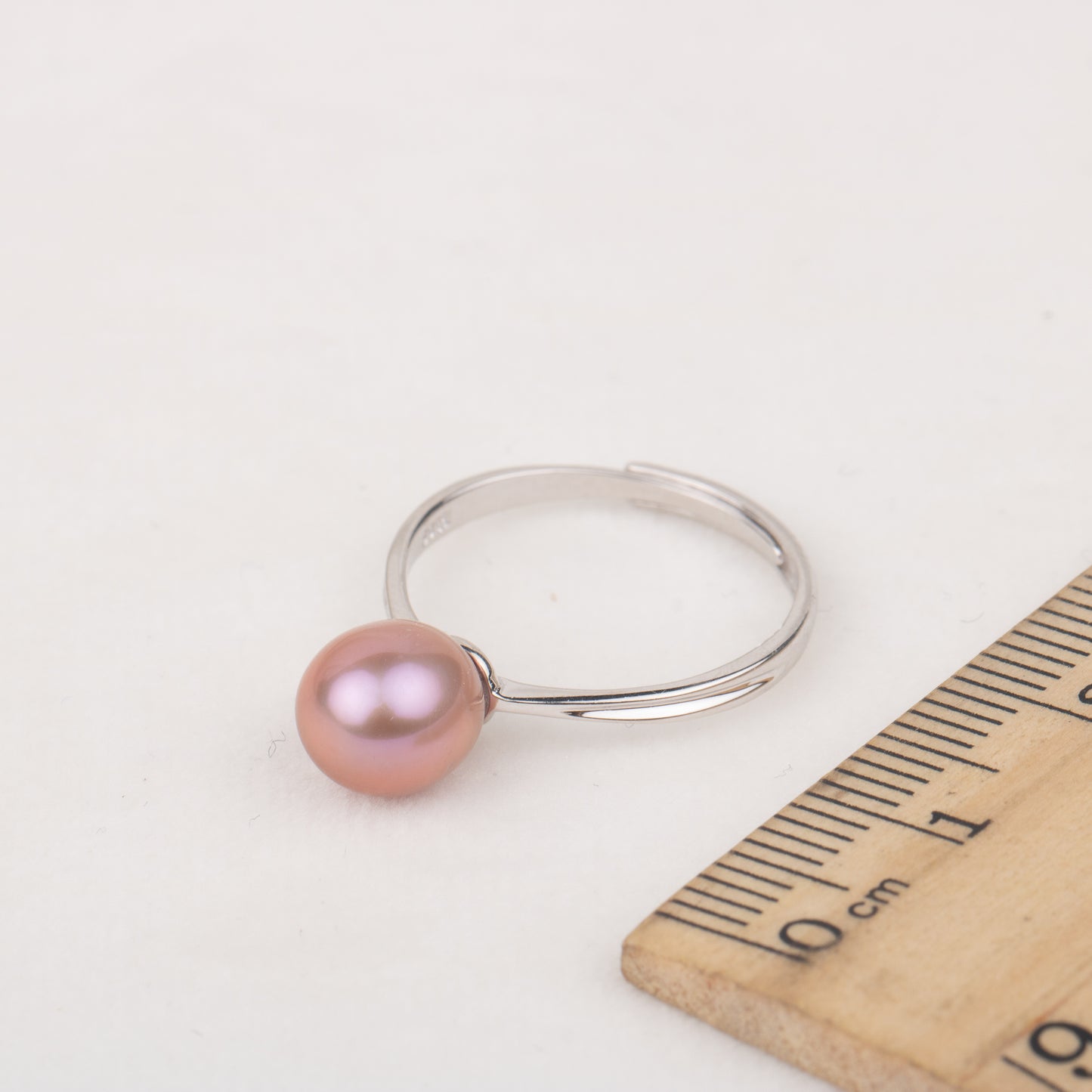 r030579 DIY 7-8mm Natural Freshwater pearl Ring accessory 925 sterling silver Adjustable size engagement jewelry ring for women