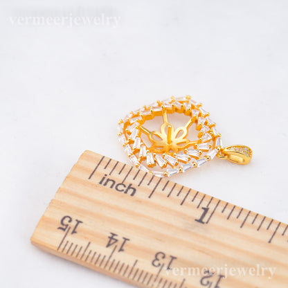 Pe011058  DIY 9-12mm Natural Freshwater pearl pendant accessory 925 sterling silver engagement jewelry necklace for women