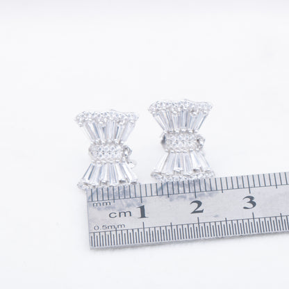 e010766 S925 pearl earring 925 sterling silver DIY 7-8mm Natural Freshwater pearl stud earring for women