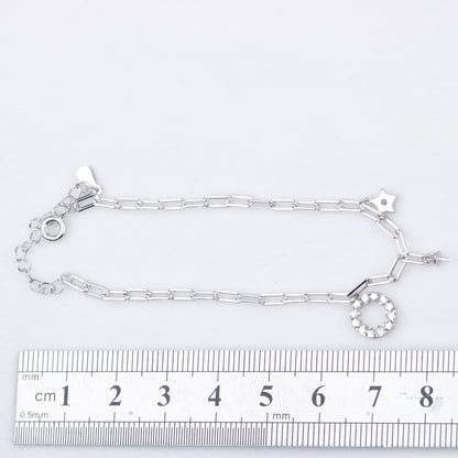 b010212  DIY 7-8mm Natural Freshwater pearl bracelet accessory 925 sterling silver adjustable chain bracelet for women