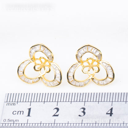 e010708 S925 pearl earring 925 sterling silver DIY 7-8mm Natural Freshwater pearl stud earring for women