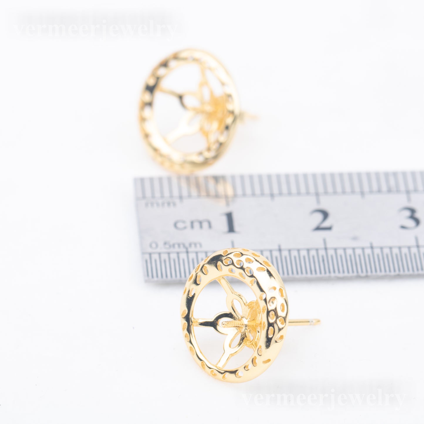 e010759 S925 pearl earring 925 sterling silver DIY 7-8mm Natural Freshwater pearl stud earring for women