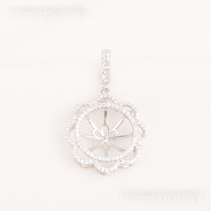 Pe010798 DIY 9-12mm Natural Freshwater pearl pendant accessory 925 sterling silver engagement jewelry necklace for women