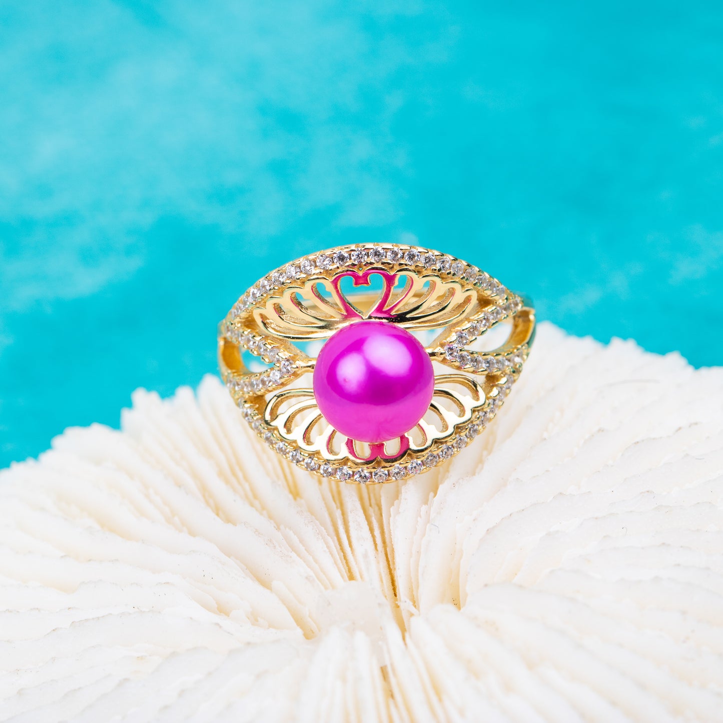 r010728 DIY 7-8mm Natural Freshwater pearl Ring accessory 925 sterling silver Adjustable size engagement jewelry ring for women