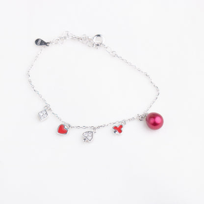 b01133  DIY 7-8mm Natural Freshwater pearl bracelet accessory 925 sterling silver adjustable chain bracelet for women