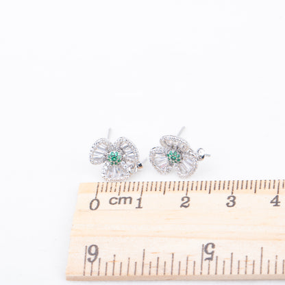 e010790 S925 pearl earring 925 sterling silver DIY 7-8mm Natural Freshwater pearl stud earring for women