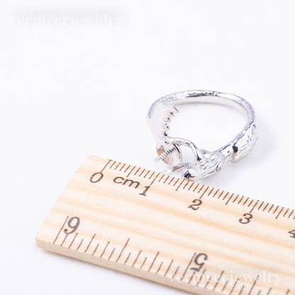 sr070885  DIY 6-8mm Natural Freshwater pearl Ring accessory 925 sterling silver Sized ring engagement jewelry ring for women