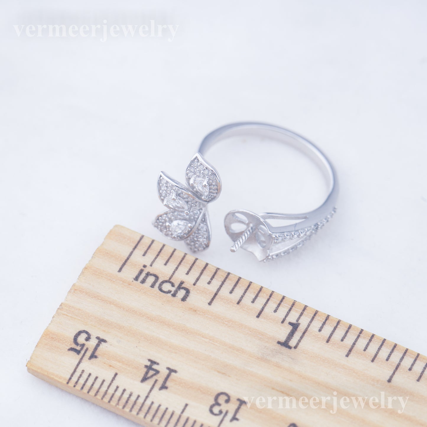 re010953 DIY 9-11mm Natural Freshwater pearl Ring accessory 925 sterling silver Adjustable size engagement ring for women