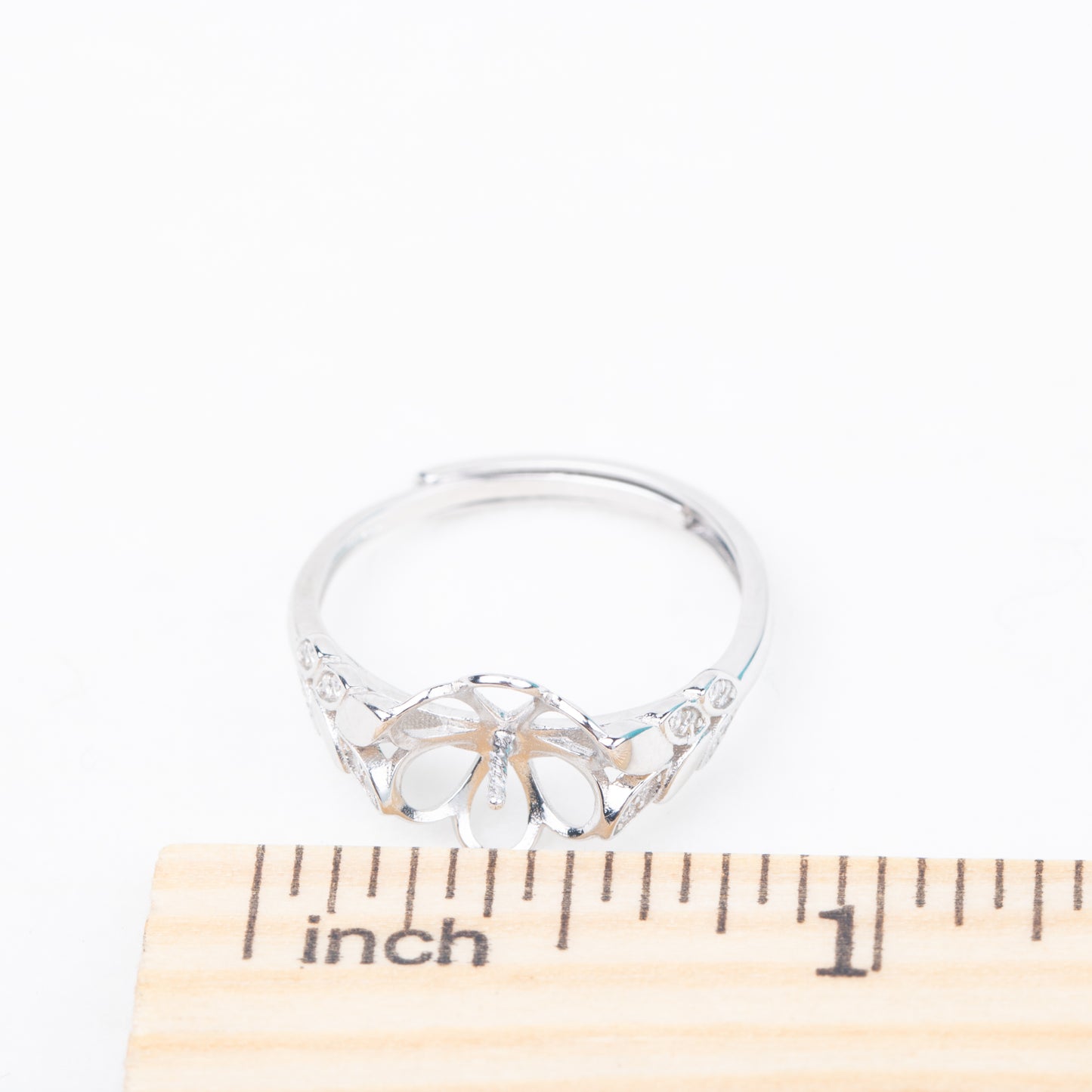 re010850DIY 9-11mm Natural Freshwater pearl Ring accessory 925 sterling silver Adjustable size engagement jewelry ring for women