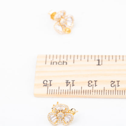 e010821 S925 pearl earring 925 sterling silver DIY 7-8mm Natural Freshwater pearl stud earring for women