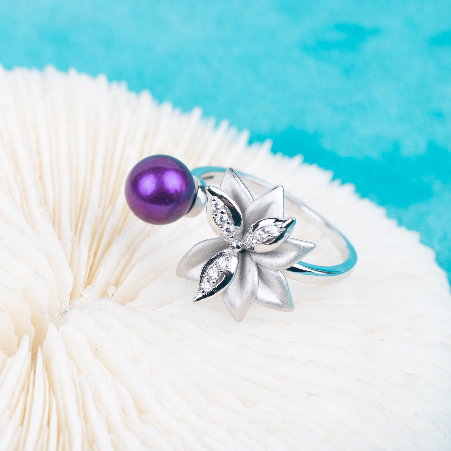 r040826 DIY 7-8mm Natural Freshwater pearl Ring accessory 925 sterling silver Adjustable size engagement jewelry ring for women