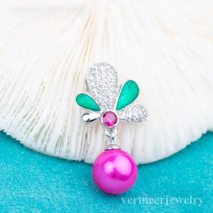 P010831 DIY 7-9mm Natural Freshwater pearl pendant accessory 925 sterling silver engagement jewelry necklace for women