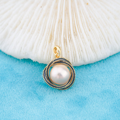 P011051 DIY 6-8mm Natural Freshwater pearl pendant accessory 925 sterling silver engagement jewelry necklace for women