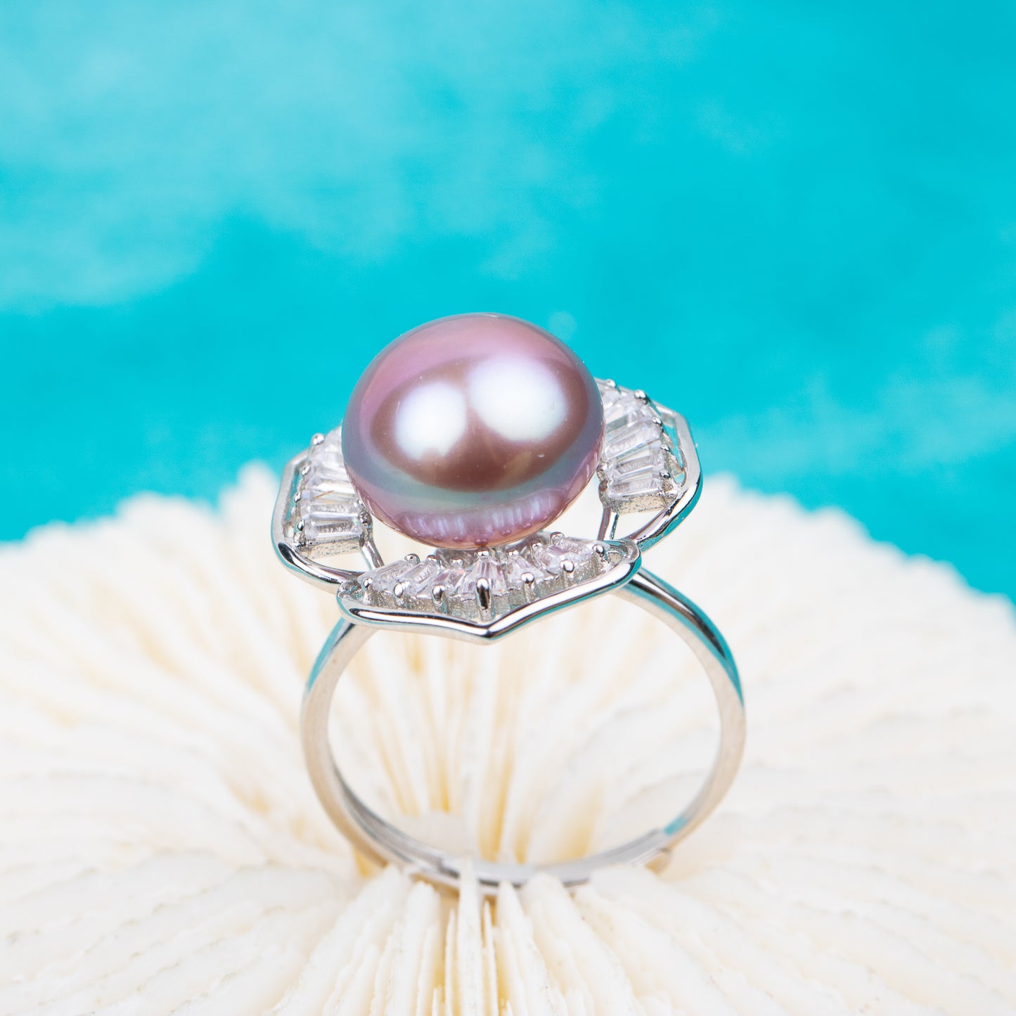 re010726 DIY 9-13mm Natural Freshwater pearl Ring 925 sterling silver Adjustable size engagement jewelry ring for women