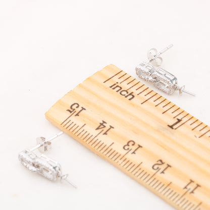 e010873 S925 pearl earring 925 sterling silver DIY 7-8mm Natural Freshwater pearl stud earring for women