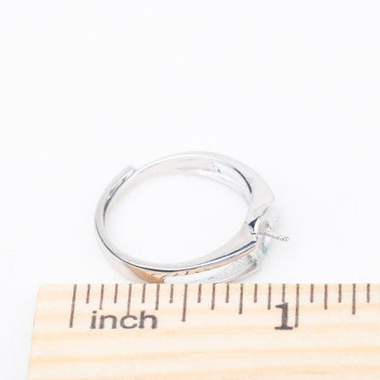 r010847 DIY 7-8mm Natural Freshwater pearl Ring accessory 925 sterling silver Adjustable size engagement jewelry ring for women