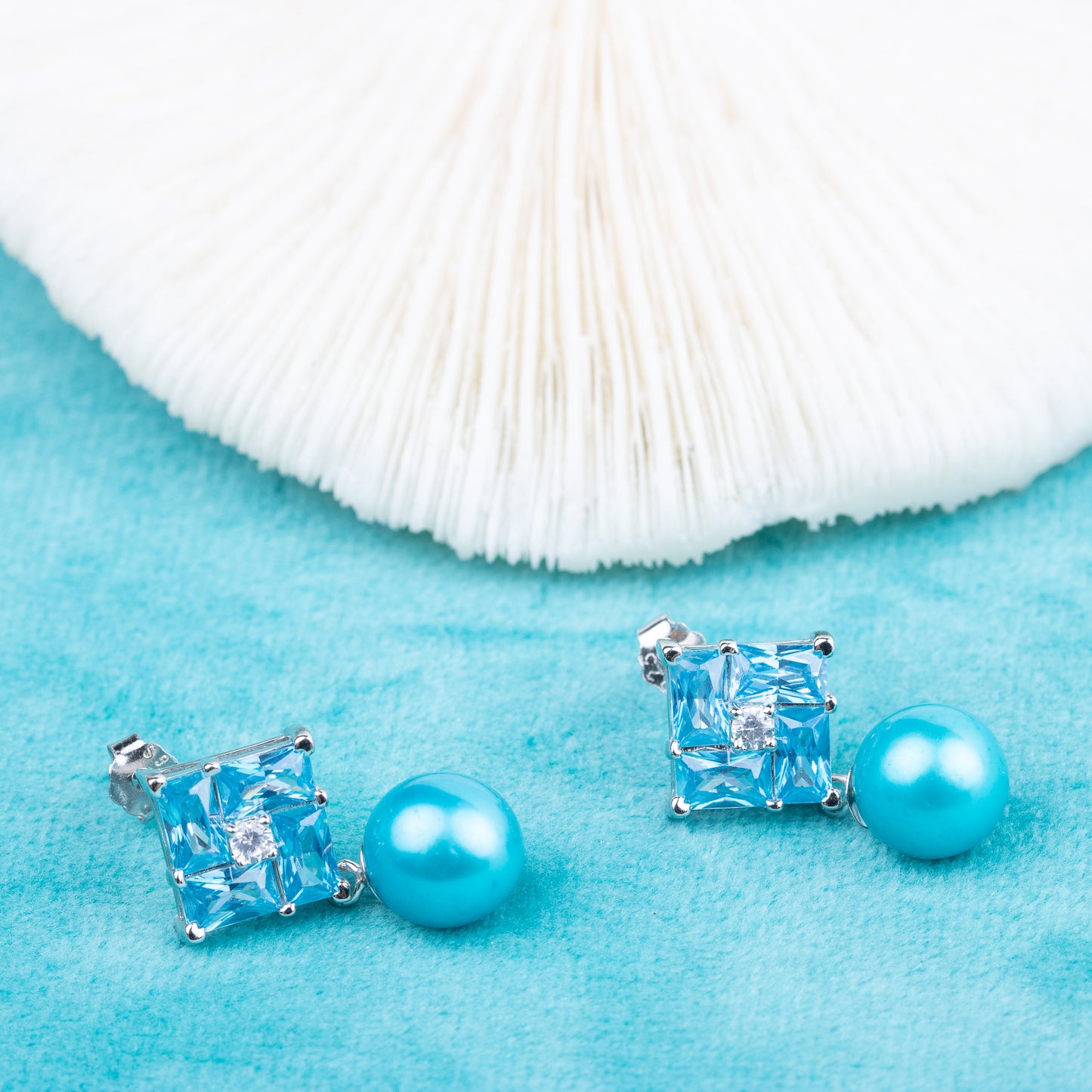 e060707 S925 pearl earring 925 sterling silver DIY 7-8mm Natural Freshwater pearl stud earring for women