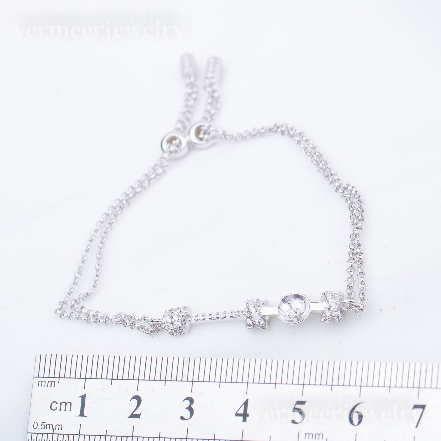 b030204 DIY 7-8mm Natural Freshwater pearl bracelet accessory 925 sterling silver adjustable chain bracelet for women