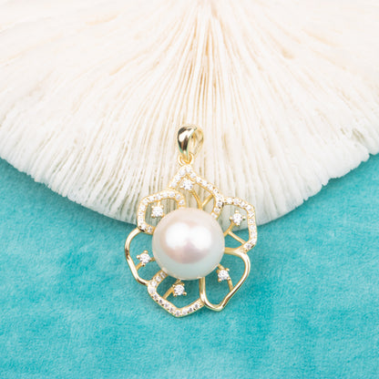 P010771 DIY 9-12mm Natural Freshwater pearl pendant accessory 925 sterling silver engagement jewelry necklace for women