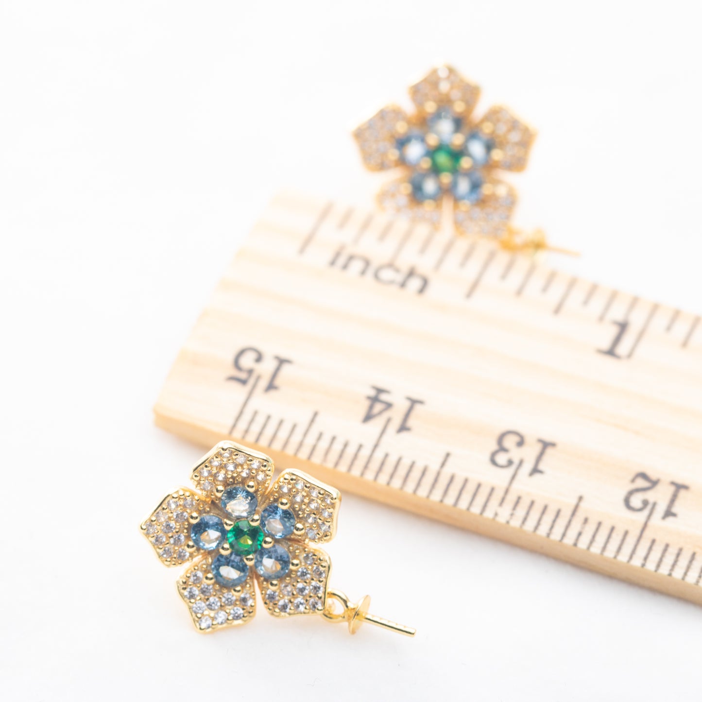 e010834 S925 pearl earring 925 sterling silver DIY 7-8mm Natural Freshwater pearl stud earring for women