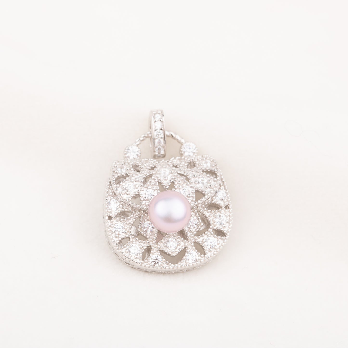 P010776 DIY 6-8mm Natural Freshwater pearl pendant accessory 925 sterling silver engagement jewelry necklace for women