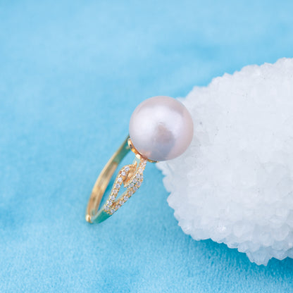 re010945 DIY 9-11mm Natural Freshwater pearl Ring accessory 925 sterling silver Adjustable size engagement ring for women