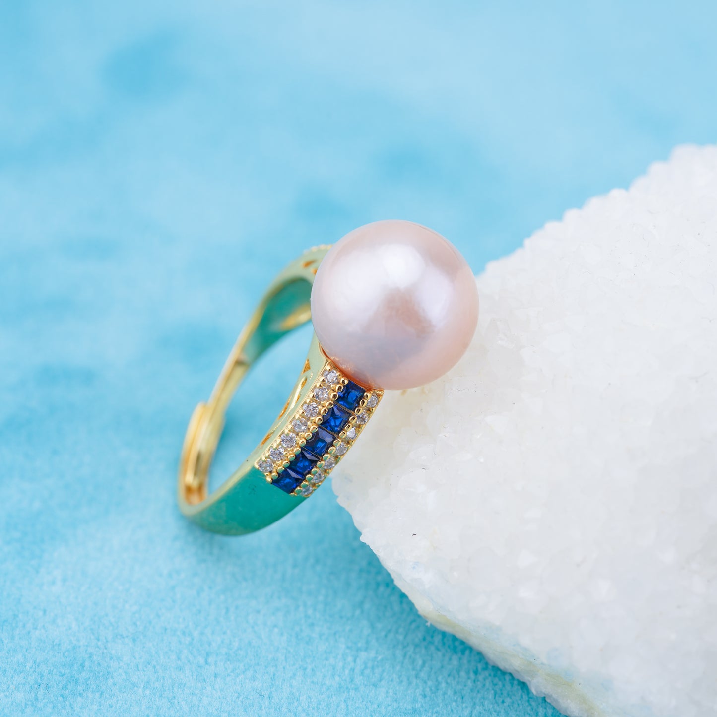 re010939 DIY 9-11mm Natural Freshwater pearl Ring accessory 925 sterling silver Adjustable size engagement ring for women