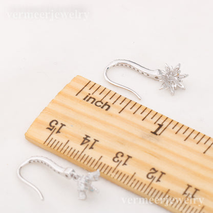 e010852 S925 pearl earring 925 sterling silver DIY 7-8mm Natural Freshwater pearl stud earring for women