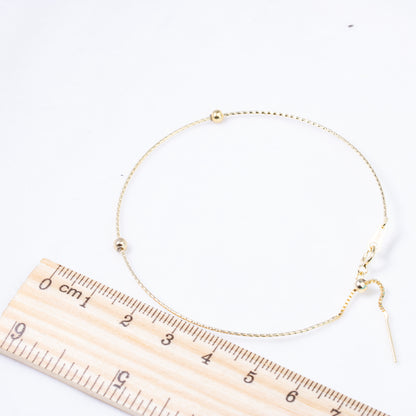 b040226  DIY 7-8mm Natural Freshwater pearl bracelet accessory 925 sterling silver adjustable chain bracelet for women