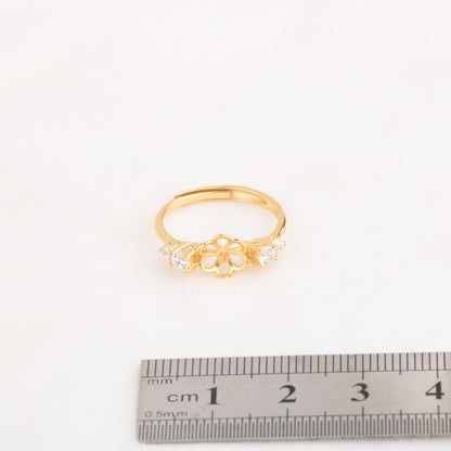 re010662 DIY 9-11mm Natural Freshwater pearl Ring accessory 925 sterling silver Adjustable size engagement ring for women