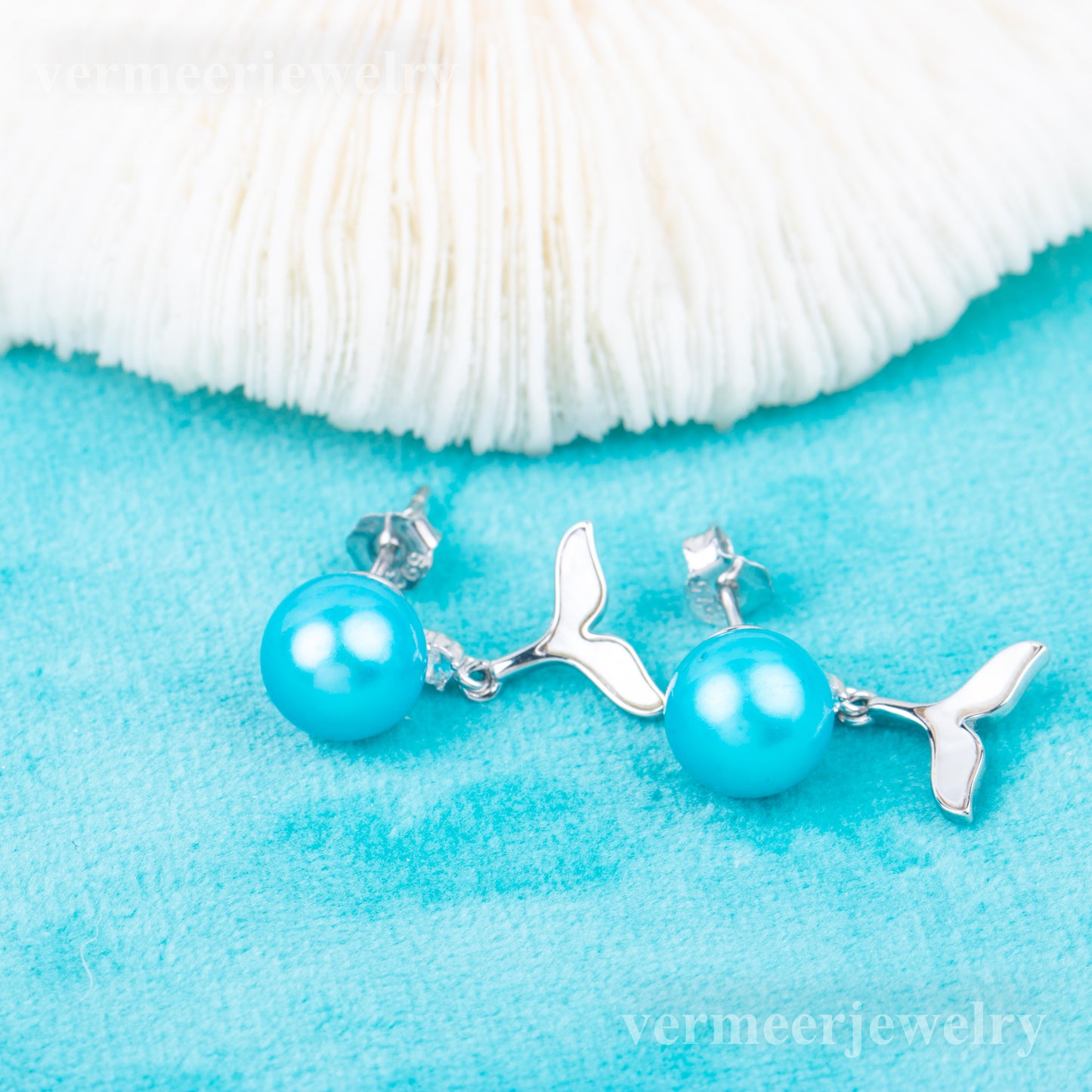 e010802 S925 pearl earring 925 sterling silver DIY 7-8mm Natural Freshwater pearl stud earring for women