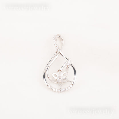 P010782 DIY 9-12mm Natural Freshwater pearl pendant accessory 925 sterling silver engagement jewelry necklace for women