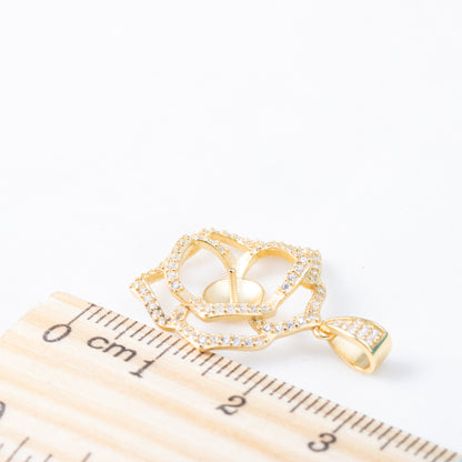 P010992 DIY 6-8mm Natural Freshwater pearl pendant accessory 925 sterling silver engagement jewelry necklace for women