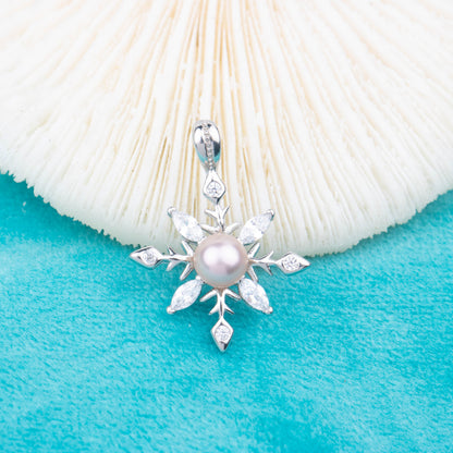 P120938 DIY 5-8mm Natural Freshwater pearl pendant accessory 925 sterling silver engagement jewelry necklace for women