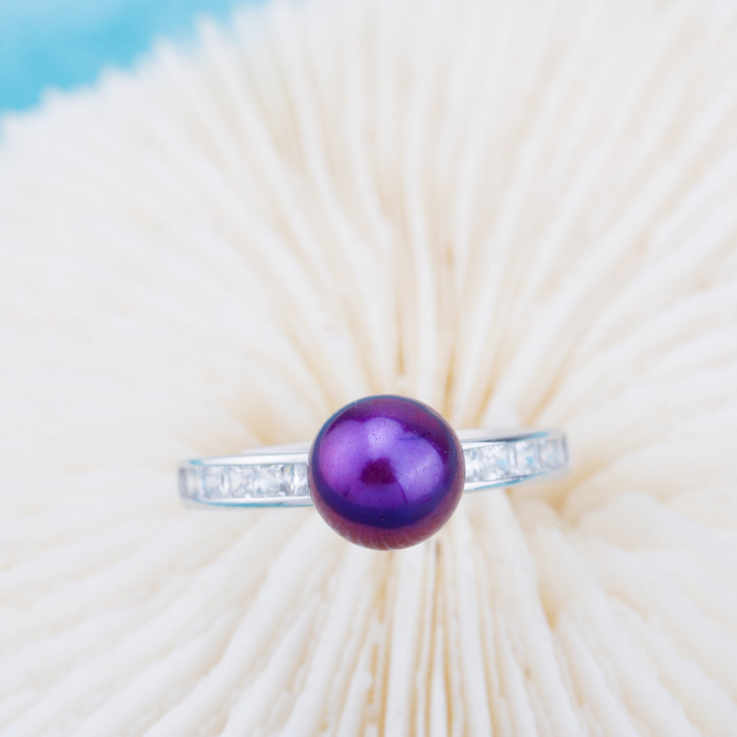 r010905 DIY 6-8mm Natural Freshwater pearl Ring accessory 925 sterling silver Adjustable size engagement jewelry ring for women