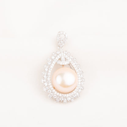 Pe010809 DIY 9-12mm Natural Freshwater pearl pendant accessory 925 sterling silver engagement jewelry necklace for women