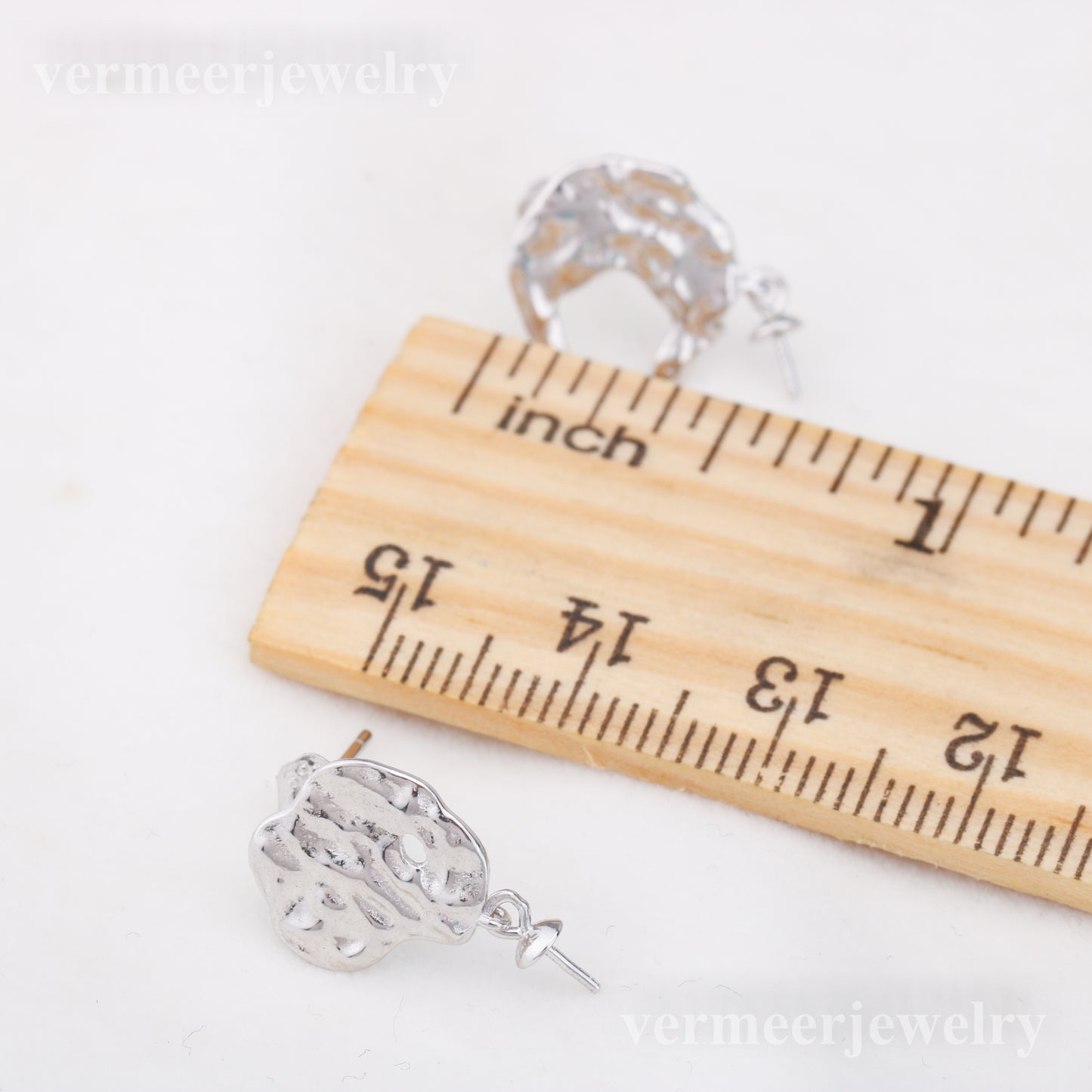 e010883 S925 pearl earring 925 sterling silver DIY 7-8mm Natural Freshwater pearl stud earring for women