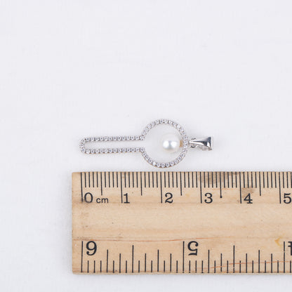 P030539 DIY 7-8mm Natural Freshwater pearl pendant accessory 925 sterling silver engagement jewelry necklace for women