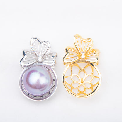 Pe010919 DIY 9-13mm Natural Freshwater pearl pendant accessory 925 sterling silver engagement jewelry necklace for women