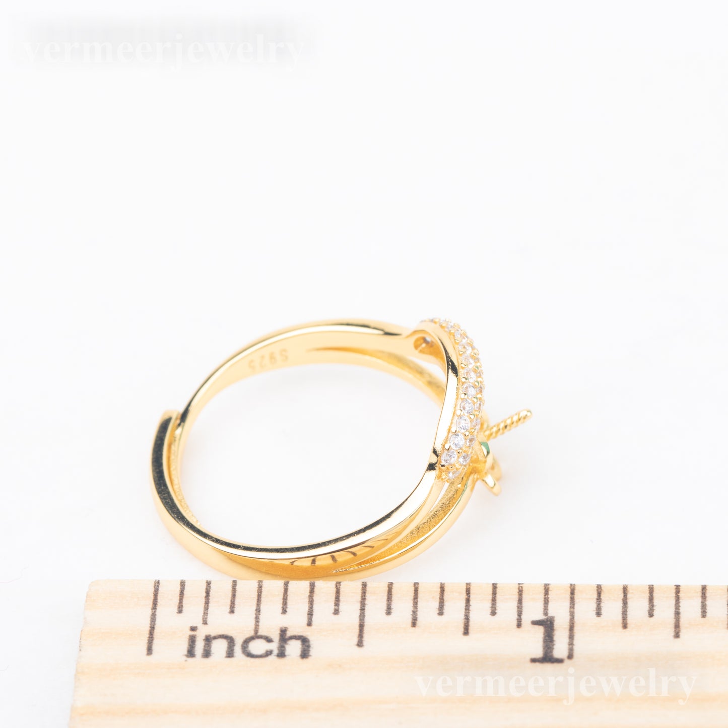r010852 DIY 7-8mm Natural Freshwater pearl Ring accessory 925 sterling silver Adjustable size engagement jewelry ring for women