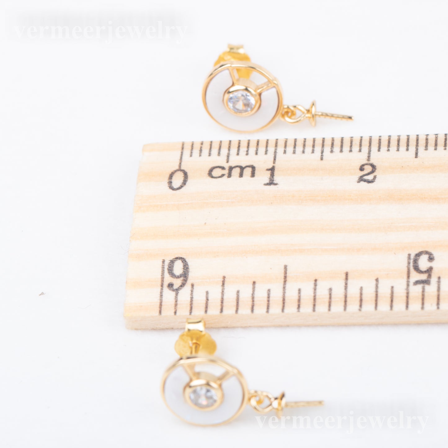 e010803 S925 pearl earring 925 sterling silver DIY 7-8mm Natural Freshwater pearl stud earring for women