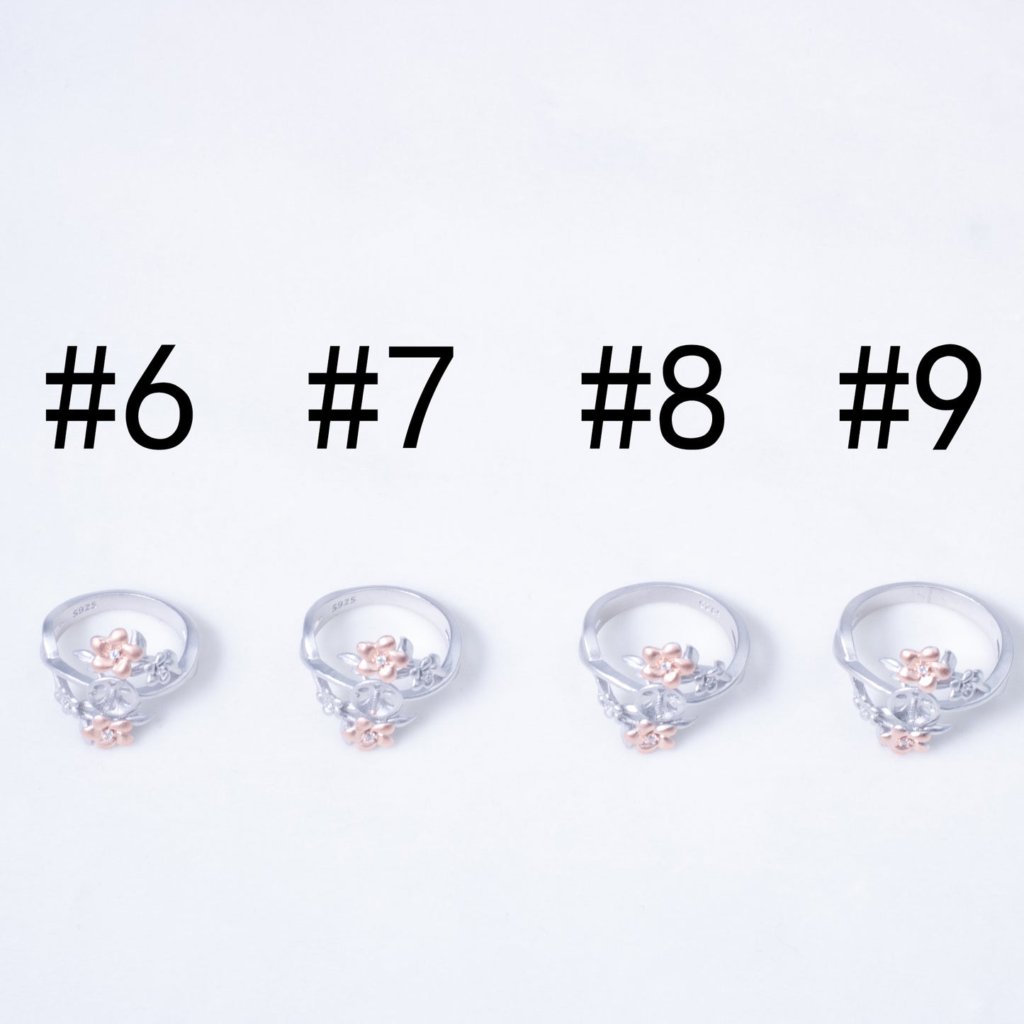 sr070883  DIY 6-8mm Natural Freshwater pearl Ring accessory 925 sterling silver Sized ring engagement jewelry ring for women